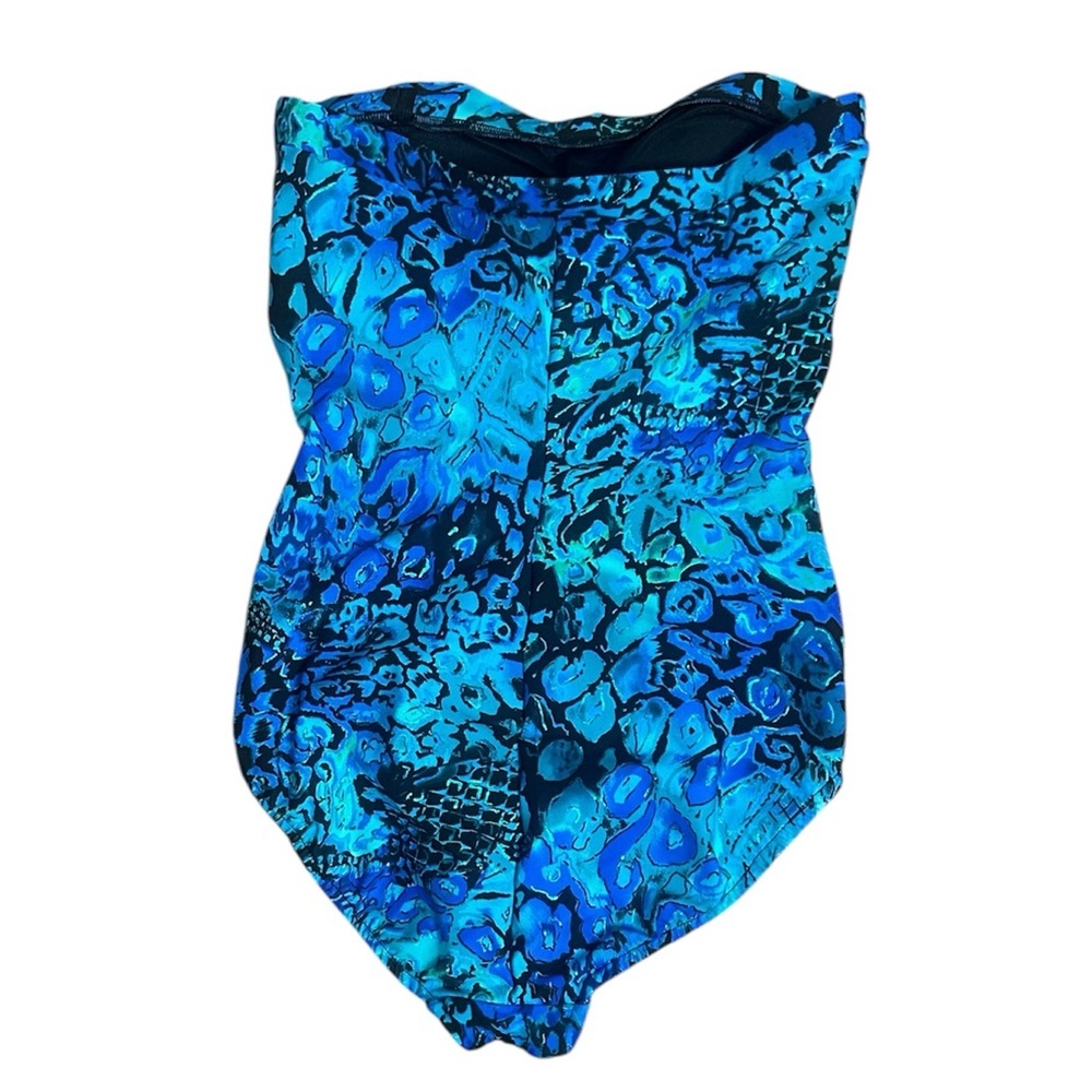 Miracle suit Blue Patterned One Piece Swimsuit size 12